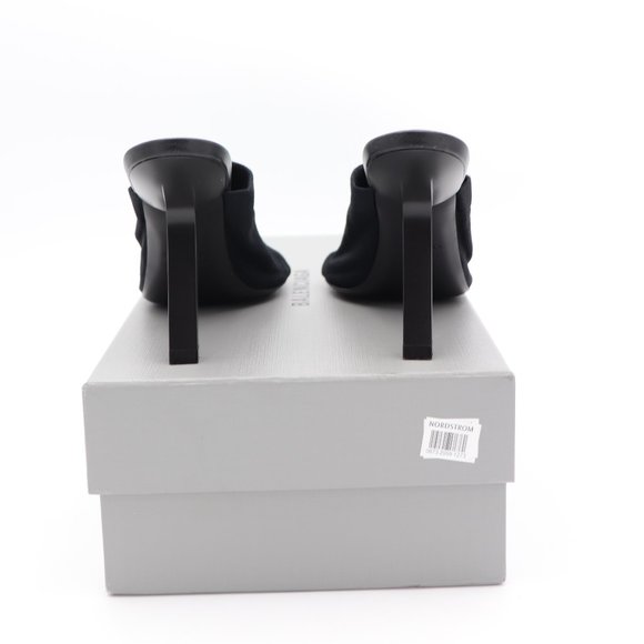 Balenciaga Black Stretch Tight Sandals Heels Mules 7 37 New - Picture 7 of 8